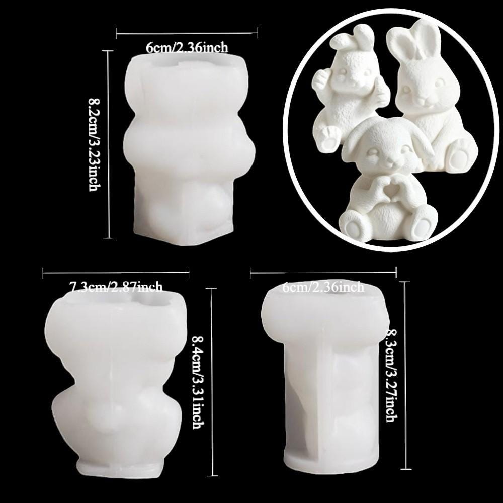Silikon Gießform Osterhasen Familie Set (3 Formen) | Raysin & Keraflott Form | Hasenfiguren gießen | Osterdeko DIY