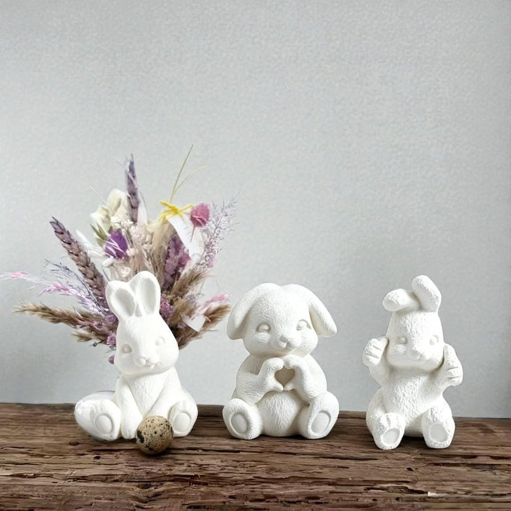 Silikon Gießform Osterhasen Familie Set (3 Formen) | Raysin & Keraflott Form | Hasenfiguren gießen | Osterdeko DIY