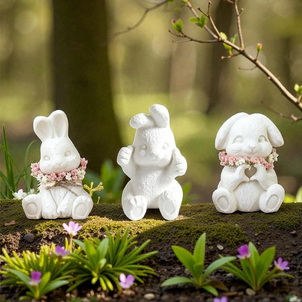 Silikon Gießform Osterhasen Familie Set (3 Formen) | Raysin & Keraflott Form | Hasenfiguren gießen | Osterdeko DIY