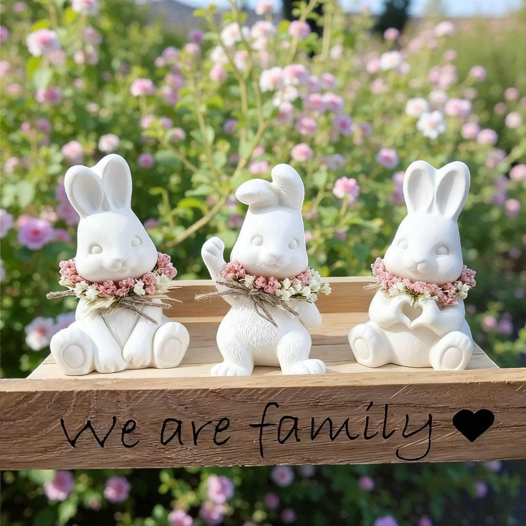 Silikon Gießform Osterhasen Familie Set (3 Formen) | Raysin & Keraflott Form | Hasenfiguren gießen | Osterdeko DIY