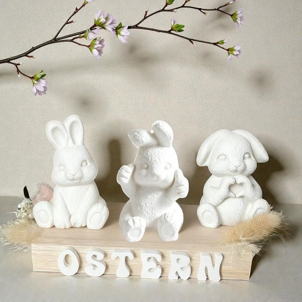 Silikon Gießform Osterhasen Familie Set (3 Formen) | Raysin & Keraflott Form | Hasenfiguren gießen | Osterdeko DIY