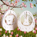 Silikongießform Osterhänger Ei mit Osterhase – Set 2 Formen – Raysin/Keraflott/Beton Gießform – Osterdeko Anhänger