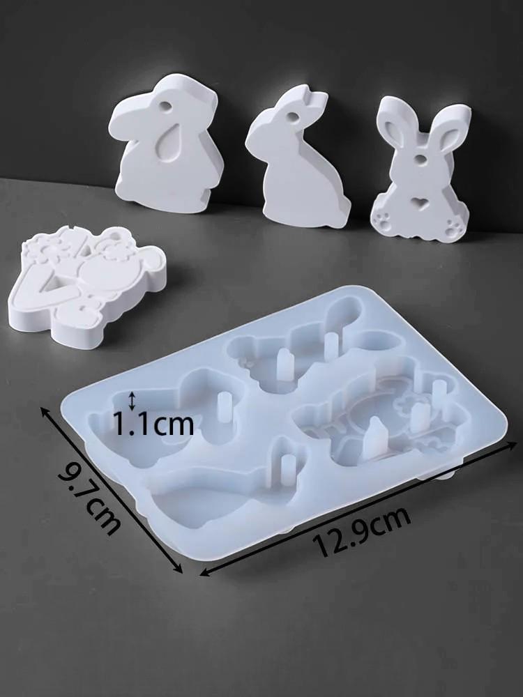 Silikongießform Osterhänger Ei mit Osterhase – Set 2 Formen – Raysin/Keraflott/Beton Gießform – Osterdeko Anhänger