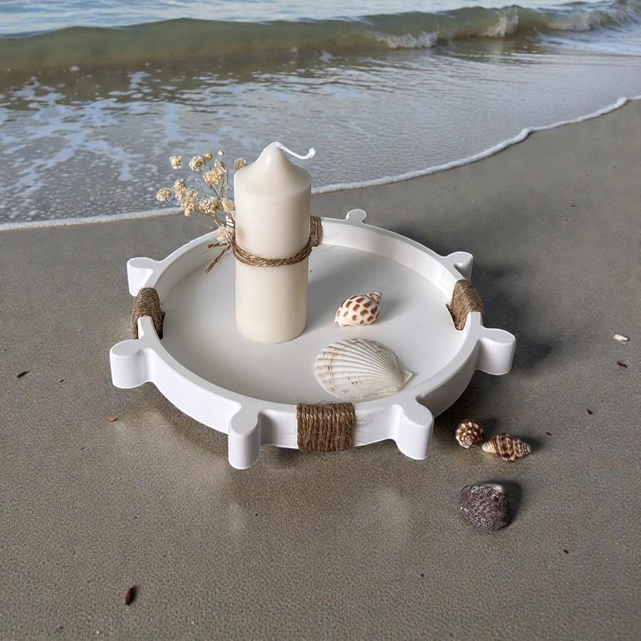 Silikonform Steuerrad Tablett maritim – Gießform für Raysin & Keraflott, Beton – Deko Teller/Schmuckschale Ø 21,5 cm