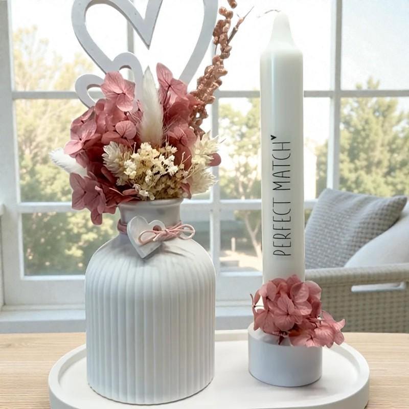Silikonform 3er Set für Beton & Gips – Tablett, Vase, Kerzenhalter | DIY Gießform für Raysin, Keraflott