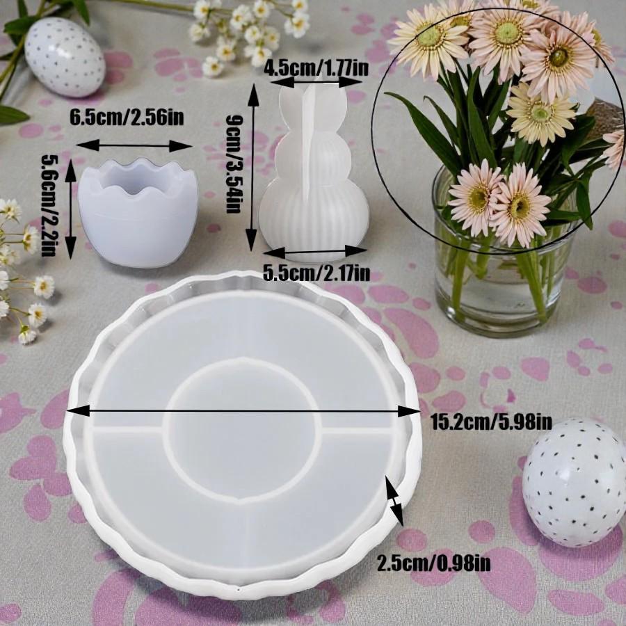 Silikon Gießformen Set 3-teilig – DIY Kerzenhalter & Beton Formen für Raysin, Keraflott, Beton Deko