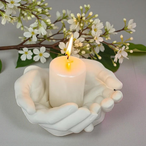 Gießform Silikon „Schützende Hände“ – Kerzenhalterform für Raysin/Keraflott/Beton | DIY-Geschenkidee zum Muttertag
