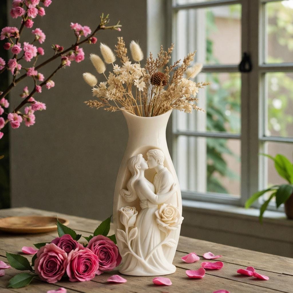 Silikon-Gießform für Raysin/Keraflott „Zärtliche Umarmung“ – Paar Umarmung Vase, Love Skulptur, Deko zum Selbergießen