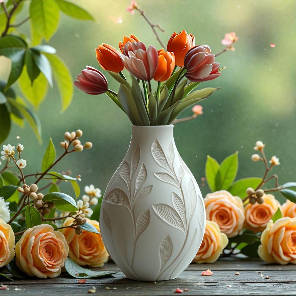 Silikonform Vase mit Blattrelief – Gießform für Raysin/Keraflott/Beton – DIY Deko – 2 Designs