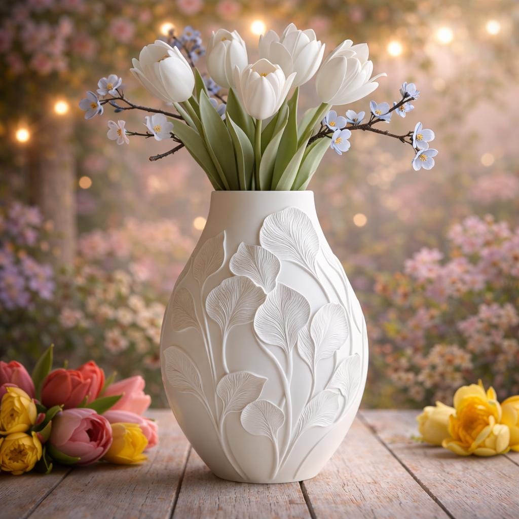 Silikonform Vase mit Blattrelief – Gießform für Raysin/Keraflott/Beton – DIY Deko – 2 Designs