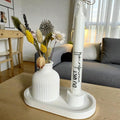 Silikonform 3er Set für Beton & Gips – Tablett, Vase, Kerzenhalter | DIY Gießform für Raysin, Keraflott