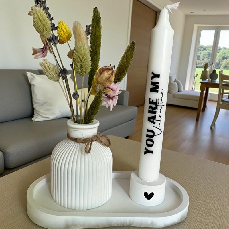 Silikonform 3er Set für Beton & Gips – Tablett, Vase, Kerzenhalter | DIY Gießform für Raysin, Keraflott