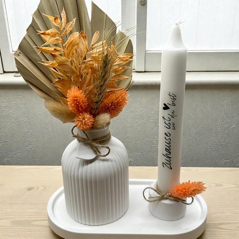 Silikonform 3er Set für Beton & Gips – Tablett, Vase, Kerzenhalter | DIY Gießform für Raysin, Keraflott