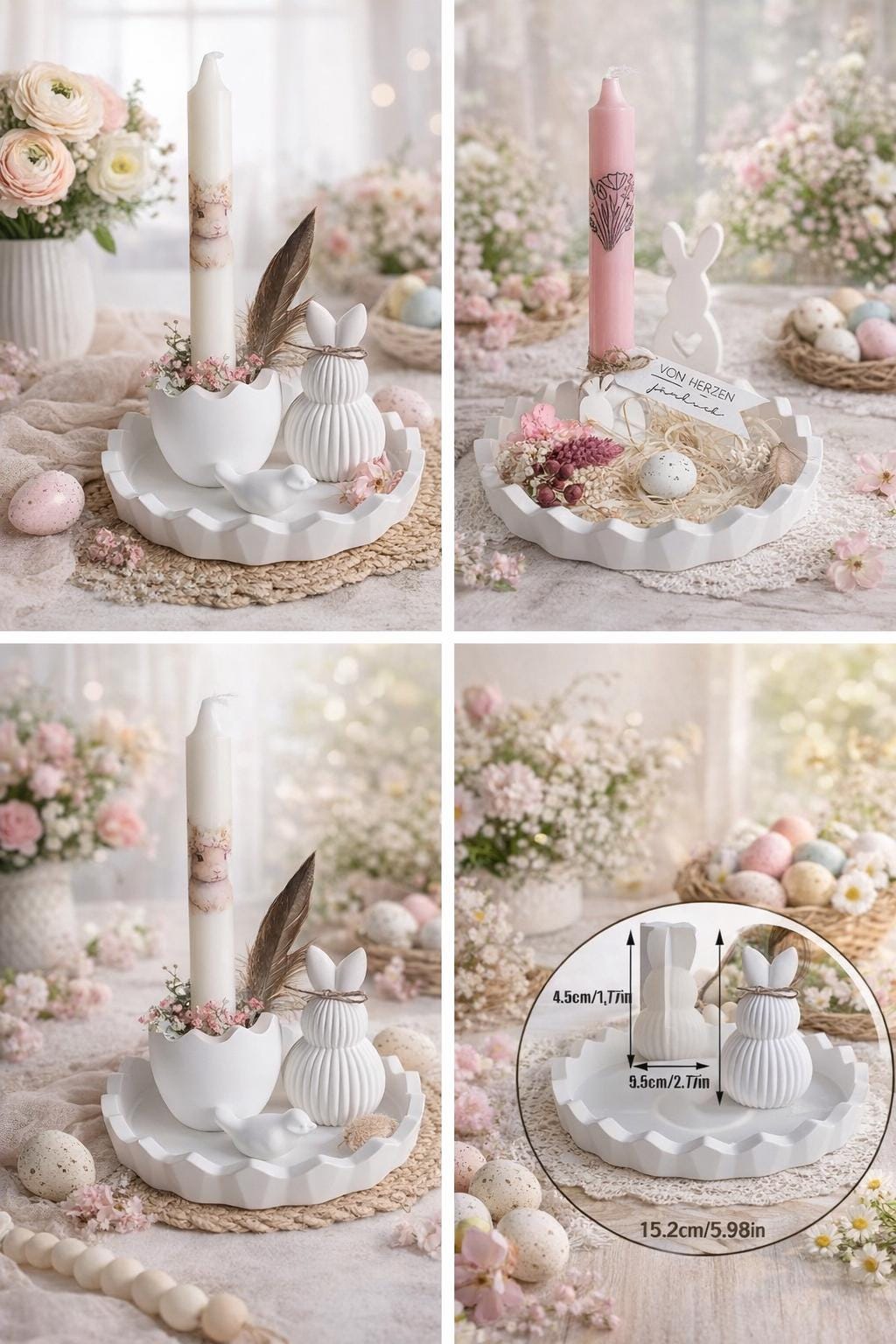 Silikon Gießformen Set 3-teilig – DIY Kerzenhalter & Beton Formen für Raysin, Keraflott, Beton Deko