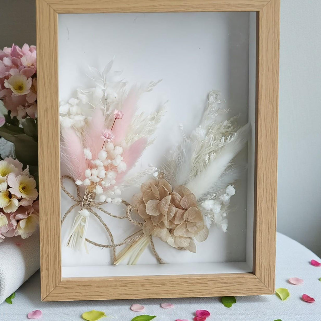 Künstliche Trockenblumen DIY Set „Blumenwiese“ – 8 Bund à 15 cm – Blumen zum Basteln, DIY Blumenstrauß & Kranz, rosa/bordeaux