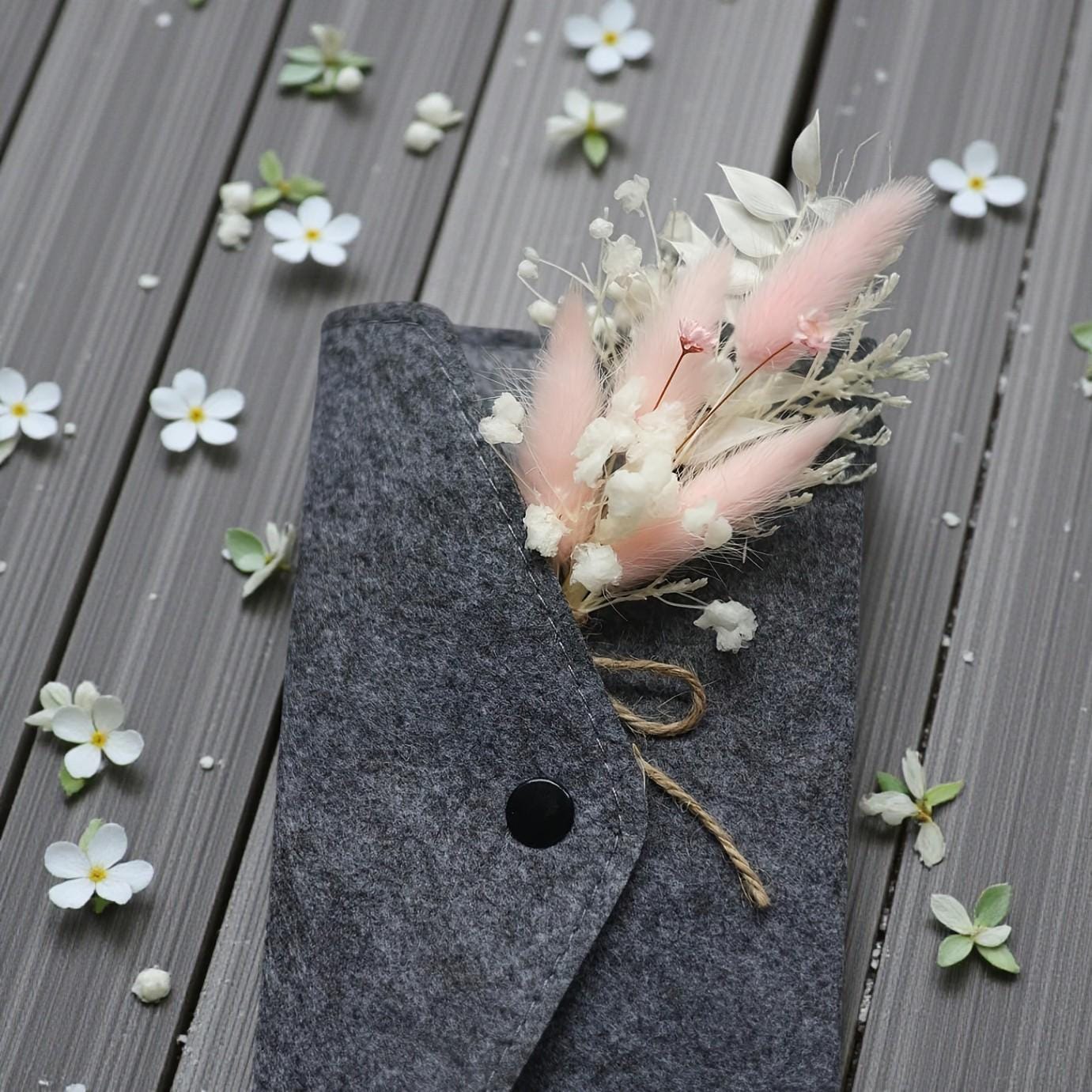 Künstliche Trockenblumen DIY Set „Blumenwiese“ – 8 Bund à 15 cm – Blumen zum Basteln, DIY Blumenstrauß & Kranz, rosa/bordeaux