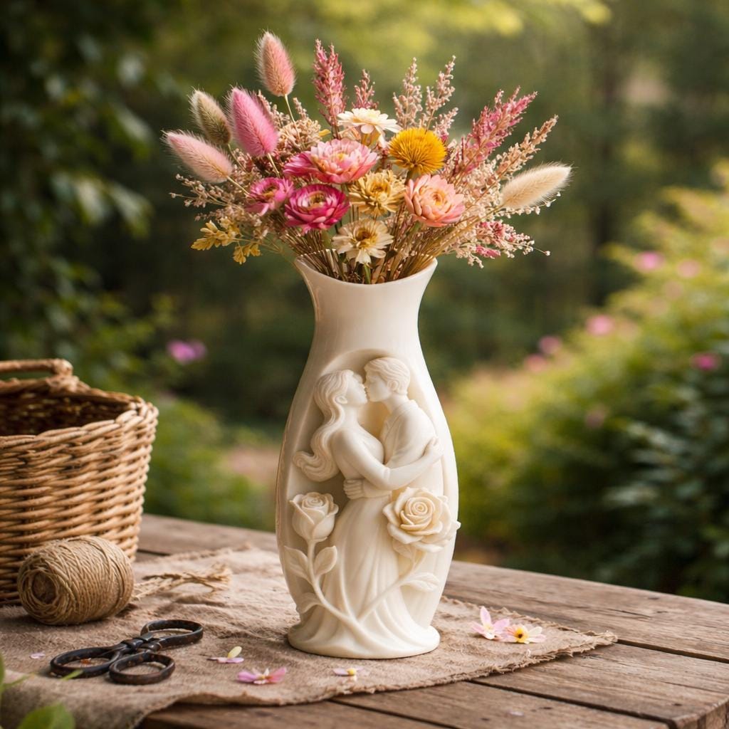Silikon-Gießform für Raysin/Keraflott „Zärtliche Umarmung“ – Paar Umarmung Vase, Love Skulptur, Deko zum Selbergießen