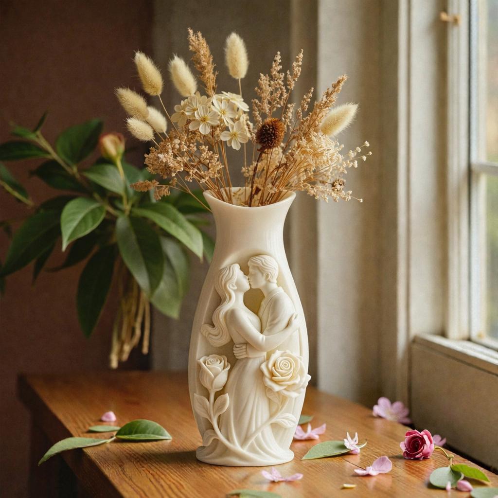 Silikon-Gießform für Raysin/Keraflott „Zärtliche Umarmung“ – Paar Umarmung Vase, Love Skulptur, Deko zum Selbergießen