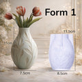 Silikonform Vase mit Blattrelief – Gießform für Raysin/Keraflott/Beton – DIY Deko – 2 Designs
