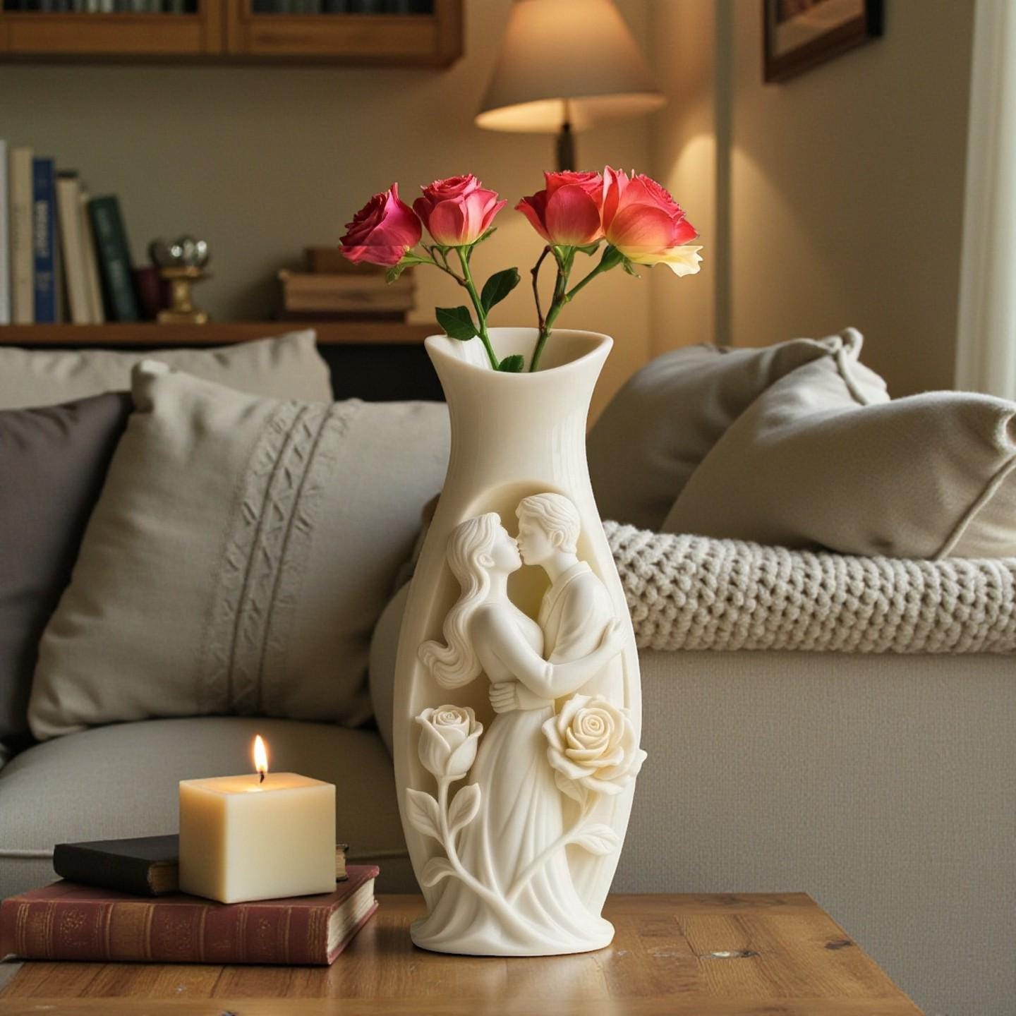 Silikonform Vase Liebespaar | Gießform für Raysin & Keraflott | Beton/Gips | DIY Deko Geschenk Hochzeit Valentinstag