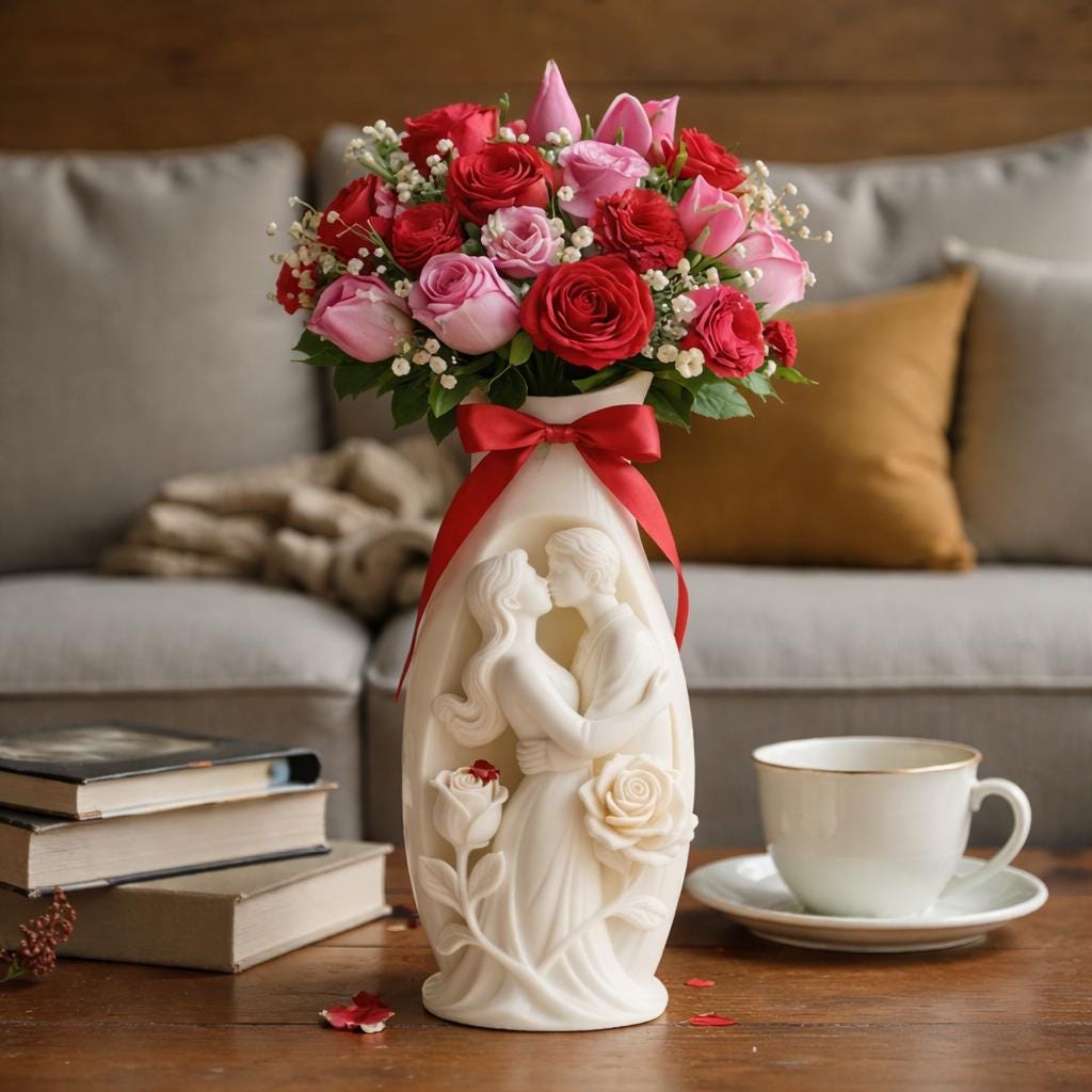 Silikonform Vase Liebespaar | Gießform für Raysin & Keraflott | Beton/Gips | DIY Deko Geschenk Hochzeit Valentinstag