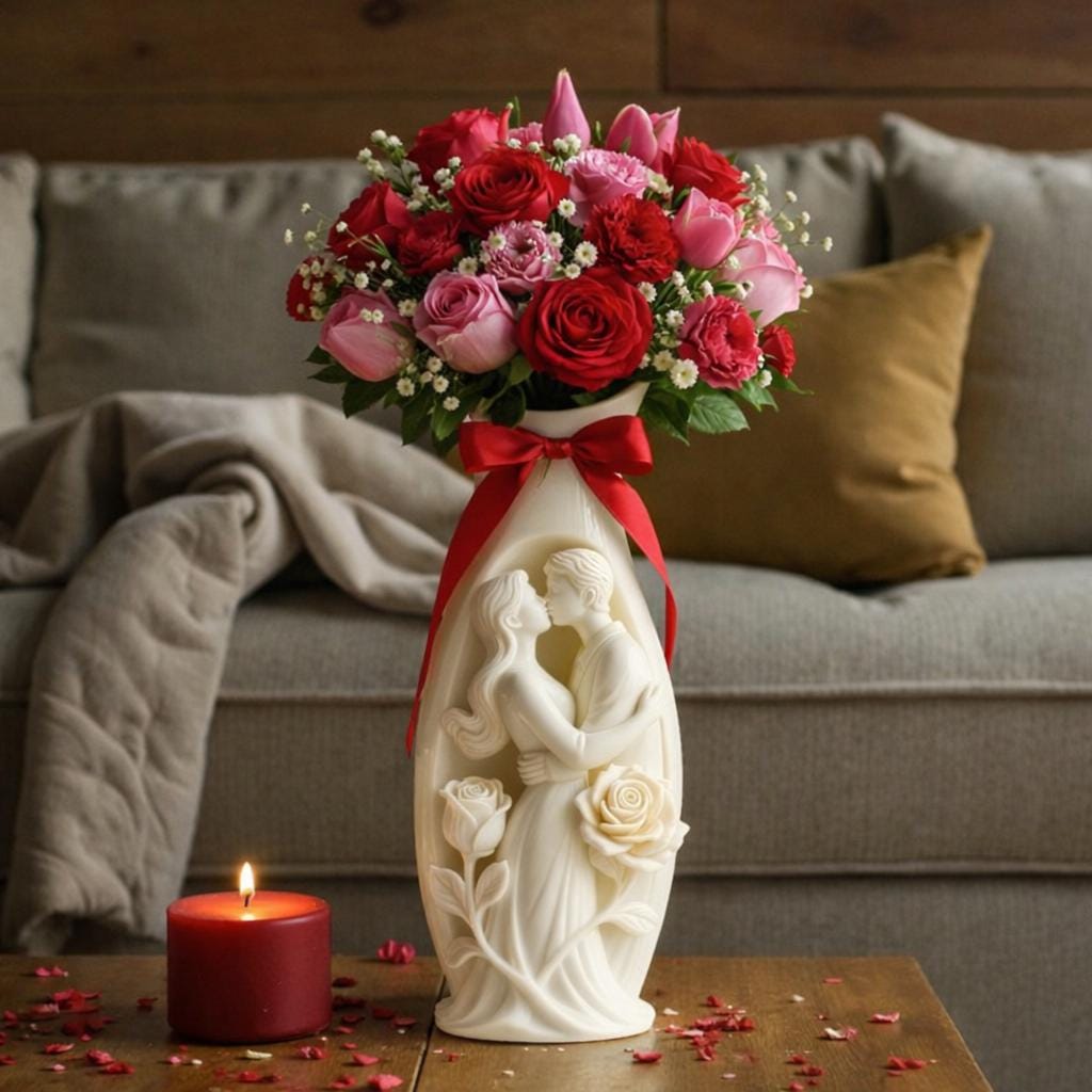 Silikonform Vase Liebespaar | Gießform für Raysin & Keraflott | Beton/Gips | DIY Deko Geschenk Hochzeit Valentinstag