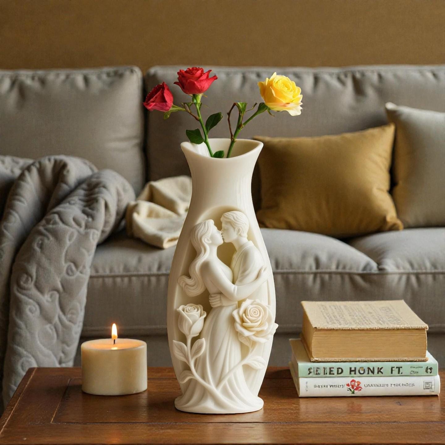 Silikonform Vase Liebespaar | Gießform für Raysin & Keraflott | Beton/Gips | DIY Deko Geschenk Hochzeit Valentinstag