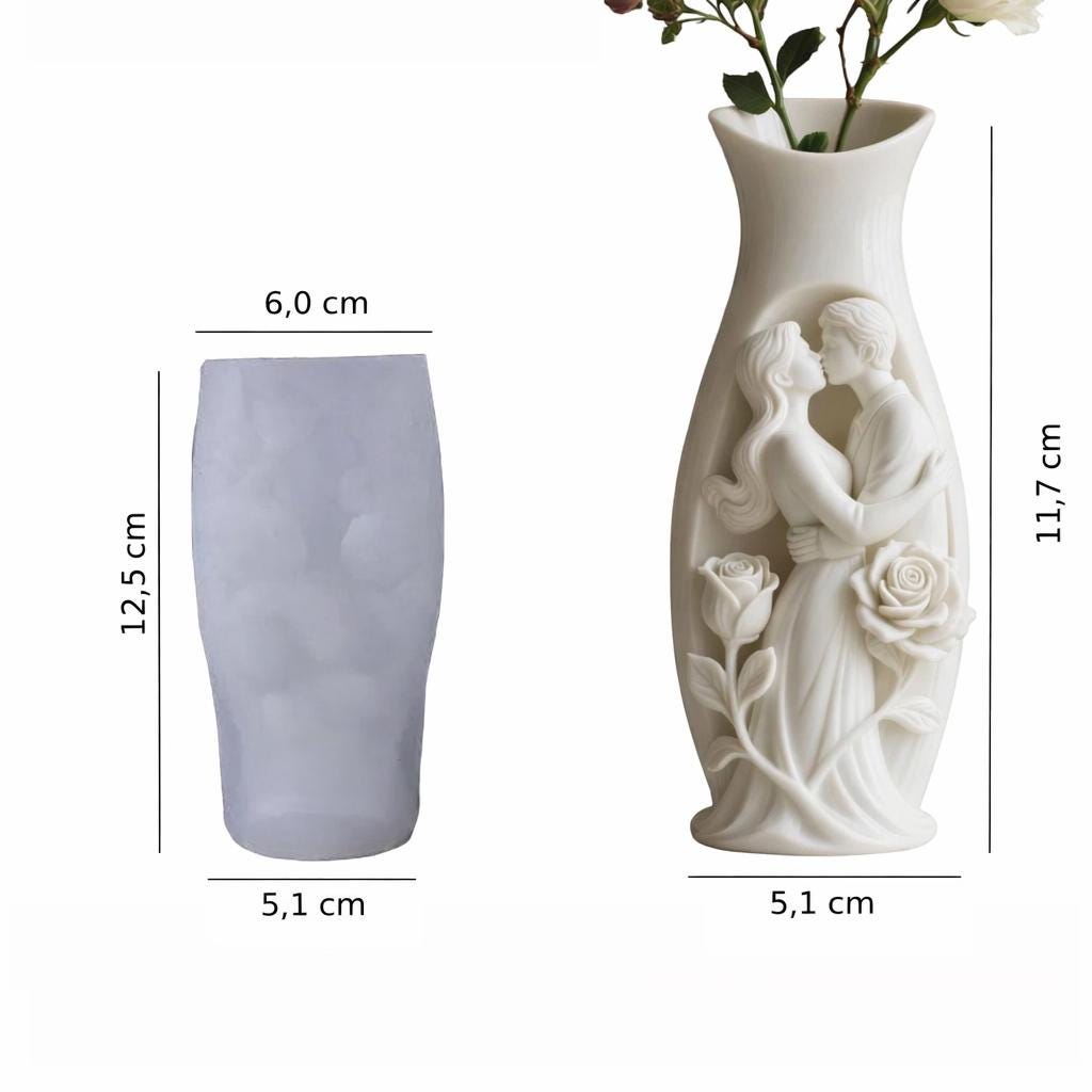 Silikonform Vase Liebespaar | Gießform für Raysin & Keraflott | Beton/Gips | DIY Deko Geschenk Hochzeit Valentinstag