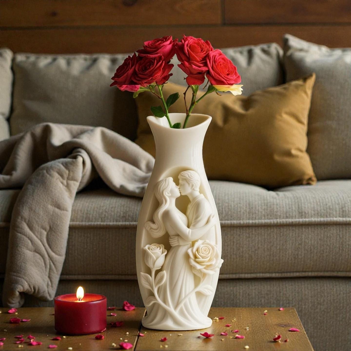 Silikonform Vase Liebespaar | Gießform für Raysin & Keraflott | Beton/Gips | DIY Deko Geschenk Hochzeit Valentinstag