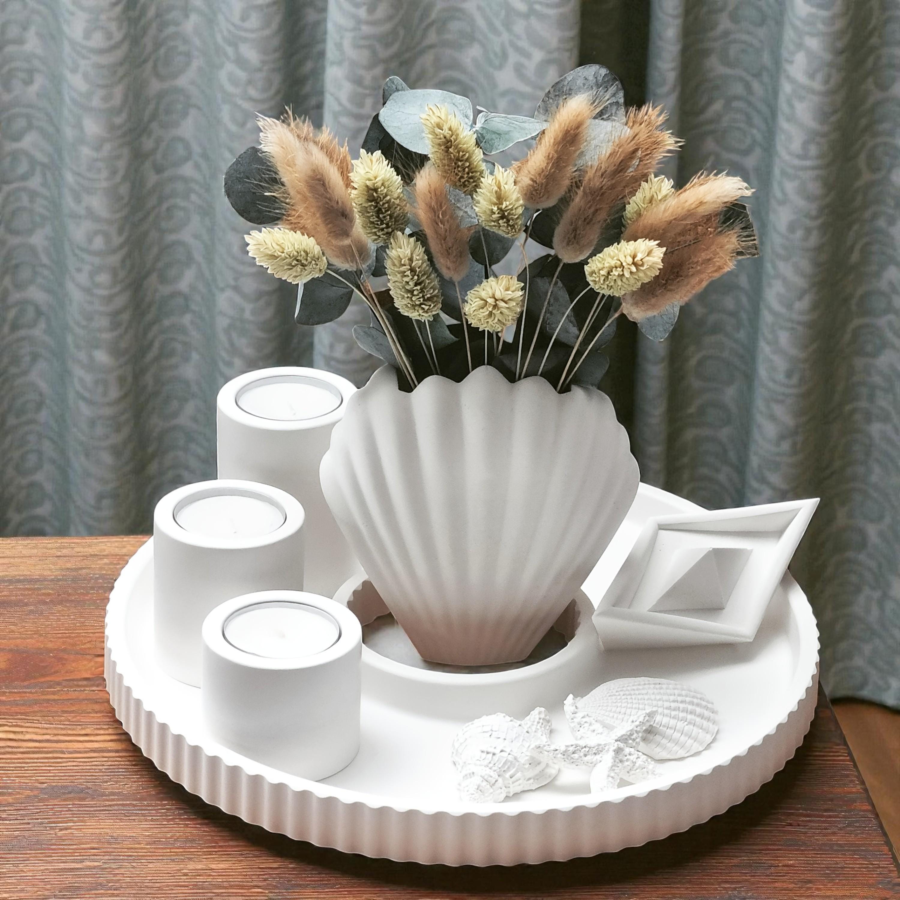 Silikonform Maritim Set – Muschel Vase, Tablett, Teelichthalter & Deko – Gießform für Raysin/Keraflott/Beton