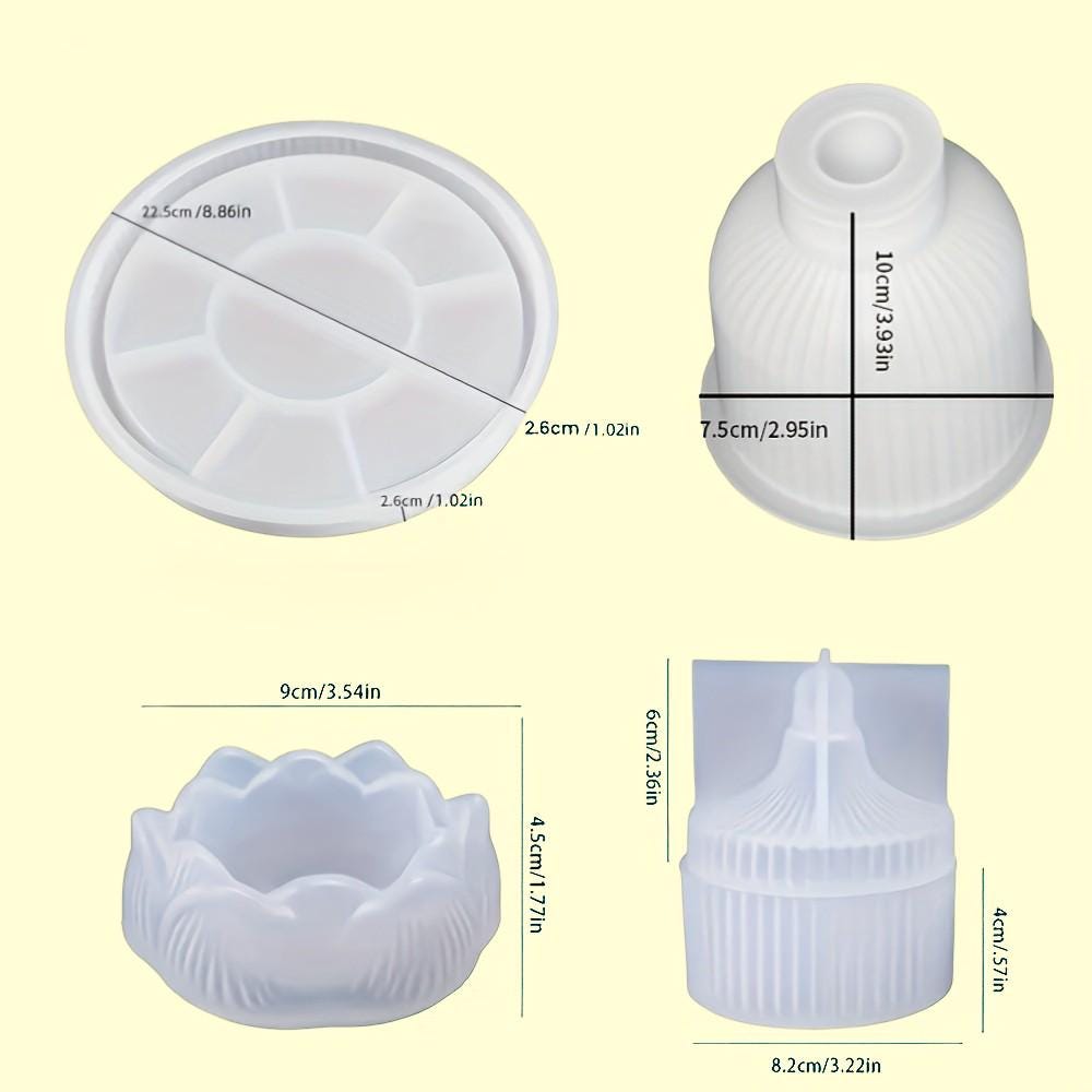Silikonform Set – Vase, Tablett & Schale | 4er Gießformen Set für Raysin, Keraflott ...