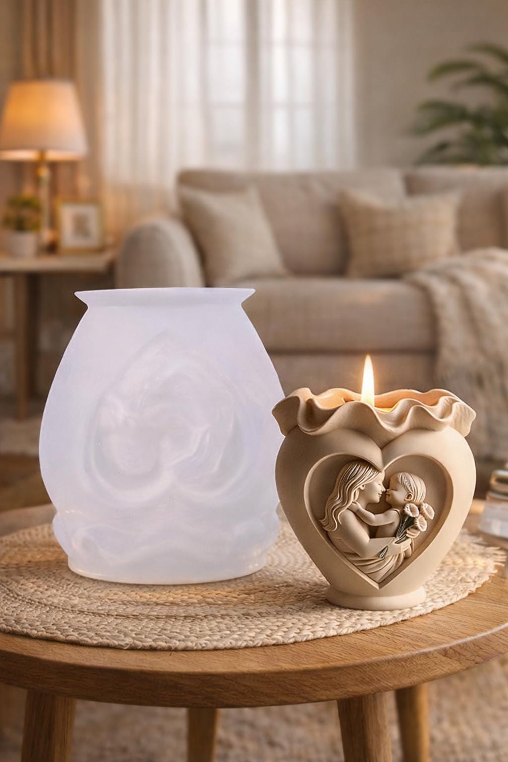 Muttertagsgeschenk für Mama Herz Blumentopf Mutter Kind Pflanztopf Romantische Dekoration Geschenk für Mutter Sukkulenten Topf Herz Vase