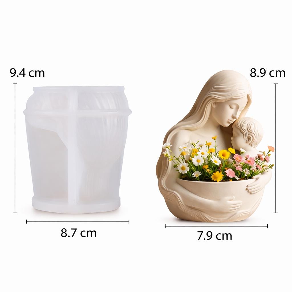 Mutter Kind Blumentopf | Geschenk zum Muttertag | Mutter Kind Figur Pflanztopf | Geschenk für Mama | Muttertagsgeschenk | Deko Blumentopf