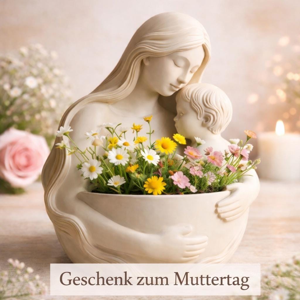 Mutter Kind Blumentopf | Geschenk zum Muttertag | Mutter Kind Figur Pflanztopf | Geschenk für Mama | Muttertagsgeschenk | Deko Blumentopf