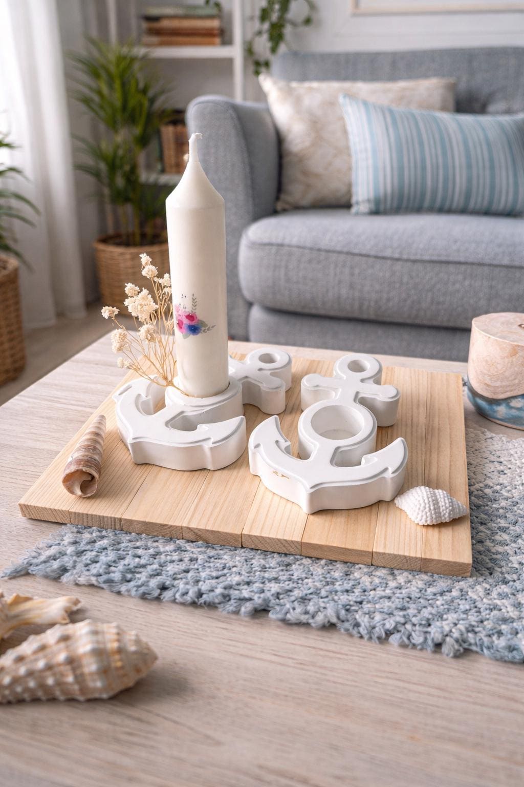 Maritime Anker Silikonform Kerzenhalter DIY Resin Form Küsten Deko Beachhouse Gießform Beton Gips Ankerform