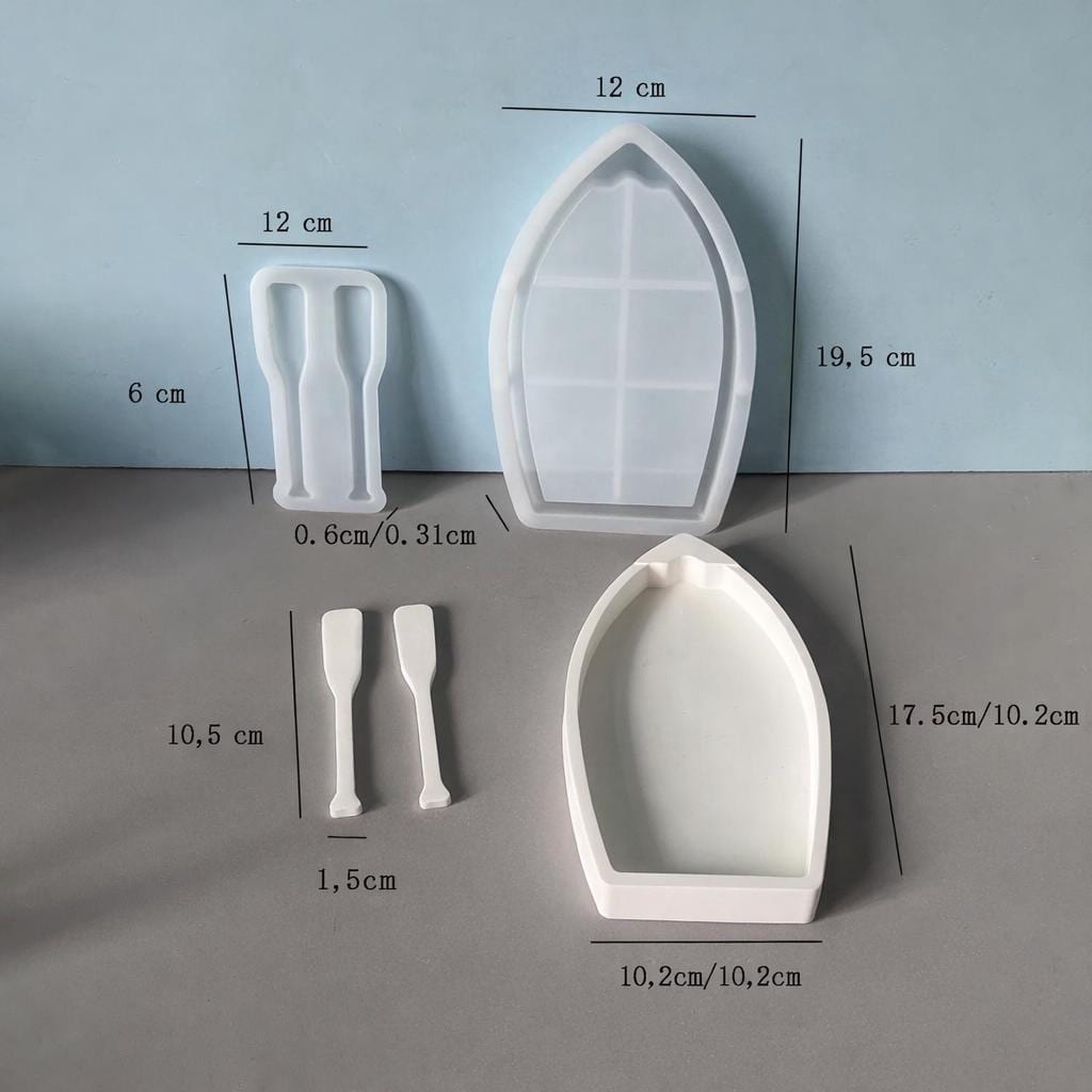 Silikonform Boot mit Paddel – Kerzenschale DIY, Resin Epoxidharz Form, maritime Deko, Beton Gießform, Küstenstil
