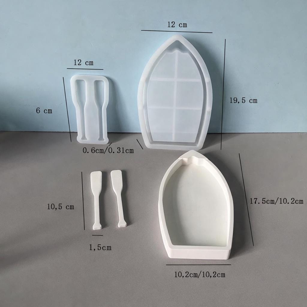 Silikonform Boot mit Paddel – Kerzenschale DIY, Resin Epoxidharz Form, maritime Deko, Beton Gießform, Küstenstil