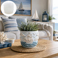 Maritimer Blumentopf mit Segelschiff | Nautik Deko | Küsten Pflanzentopf | Sukkulenten Topf | Beachhouse Deko | Geschenk für Meerliebhaber