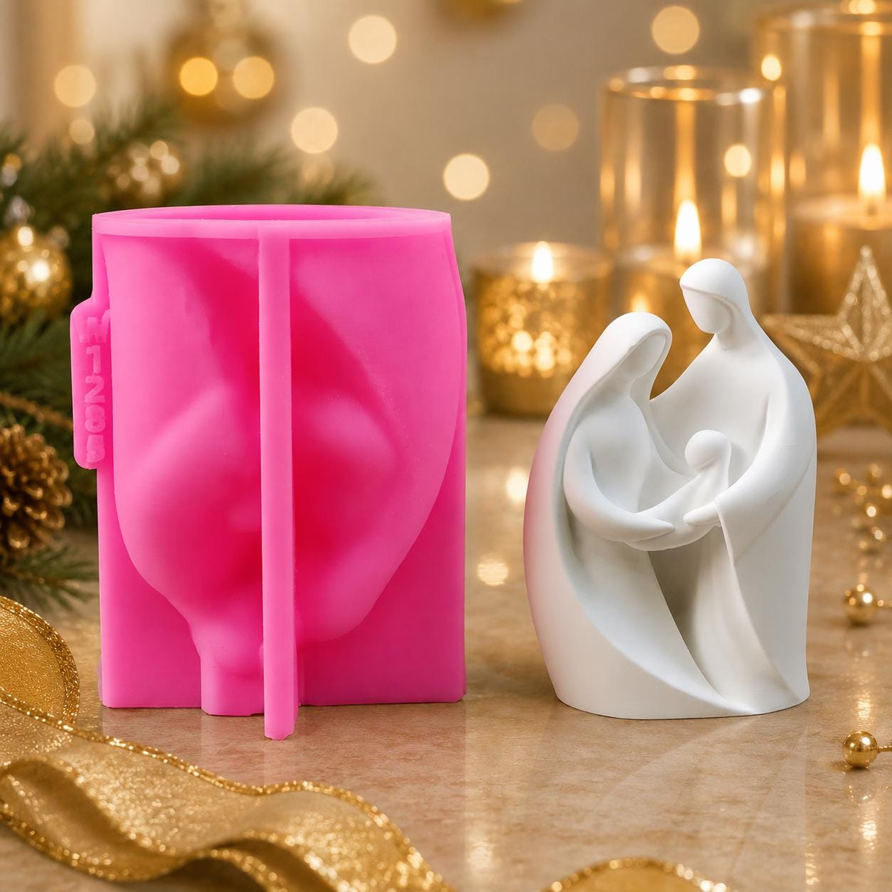 Silikonform Krippe modern | Gießform Heilige Familie | Raysin Form Weihnachten | Keraflott Gießform | DIY Deko Form | Betonform