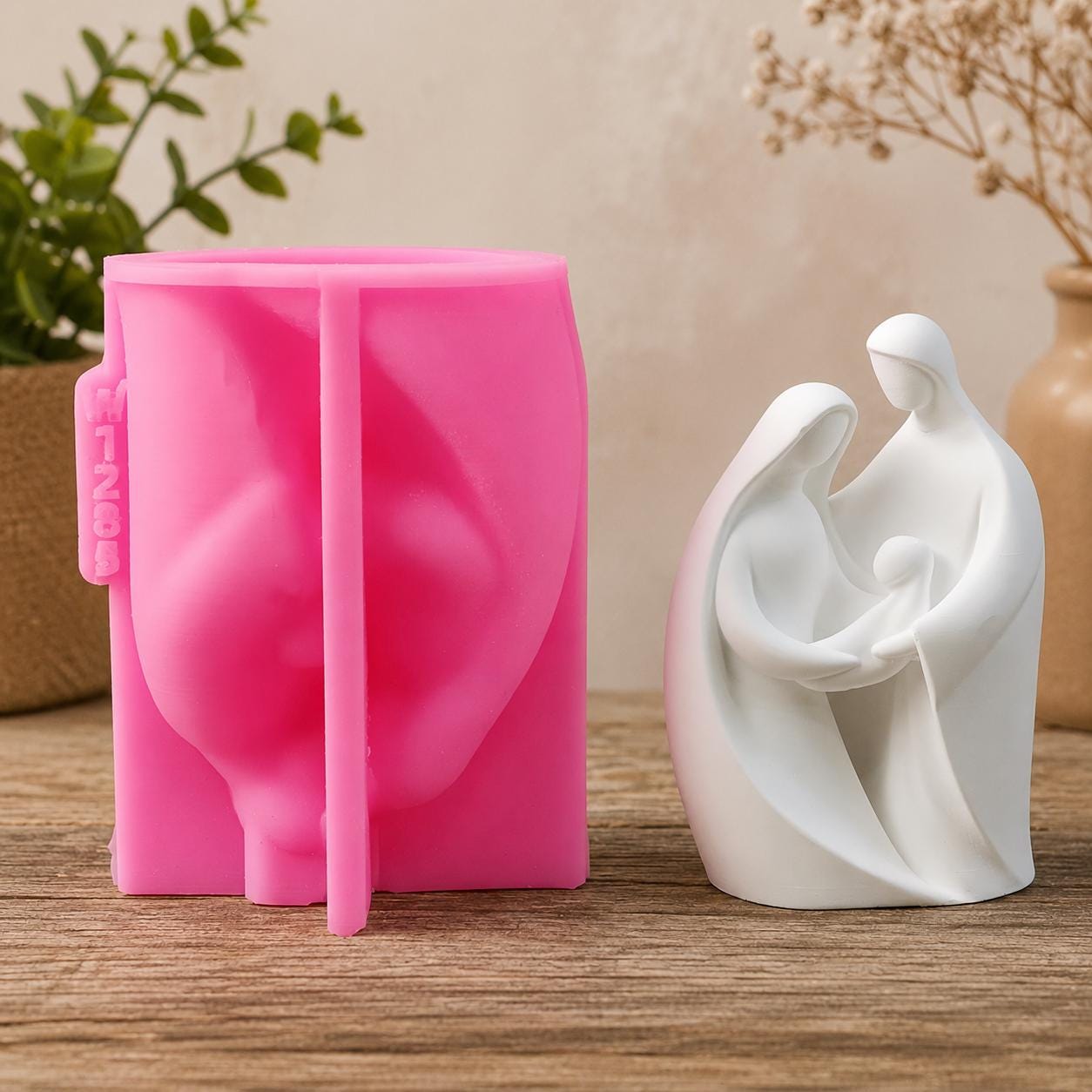 Silikonform Krippe modern | Gießform Heilige Familie | Raysin Form Weihnachten | Keraflott Gießform | DIY Deko Form | Betonform