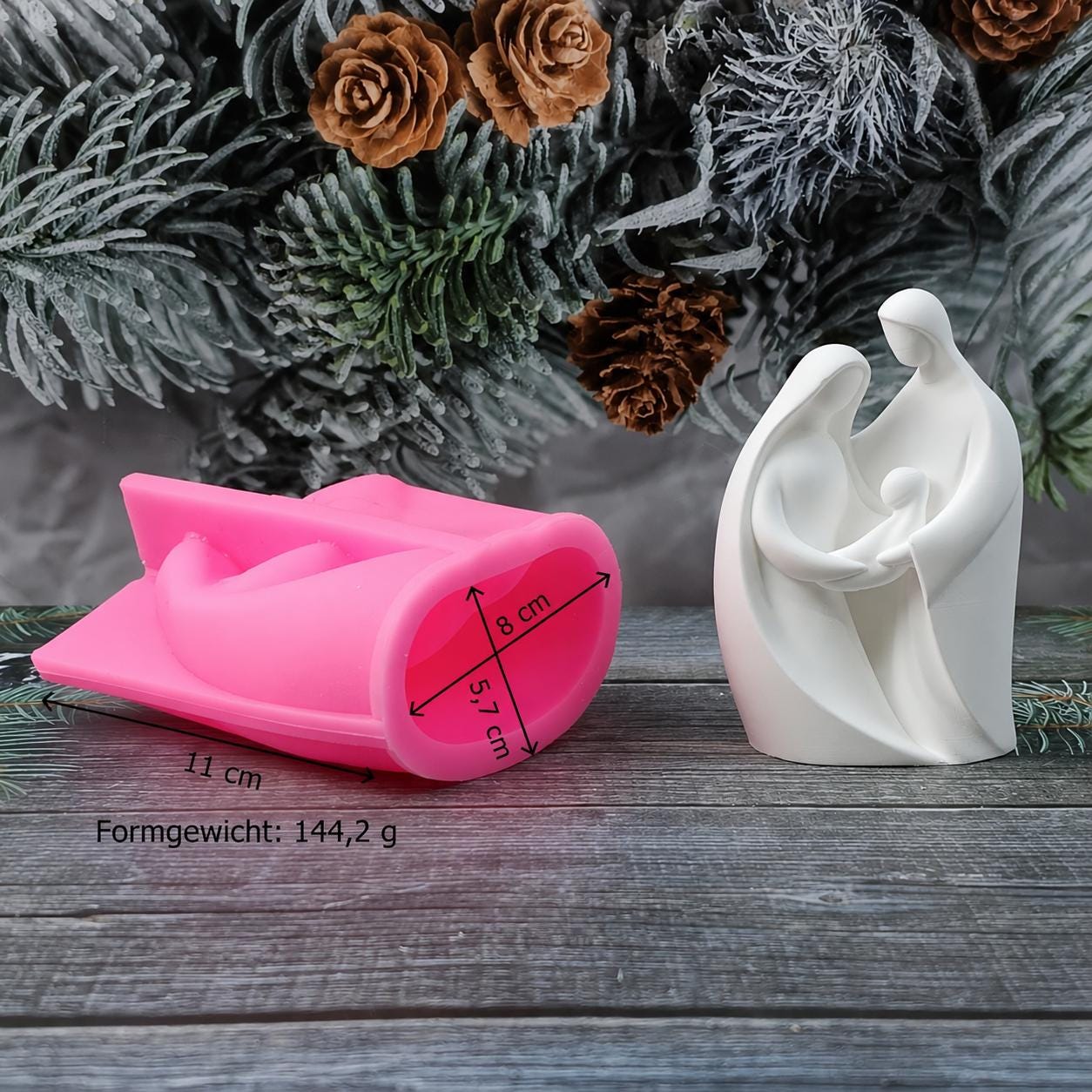 Silikonform Krippe modern | Gießform Heilige Familie | Raysin Form Weihnachten | Keraflott Gießform | DIY Deko Form | Betonform