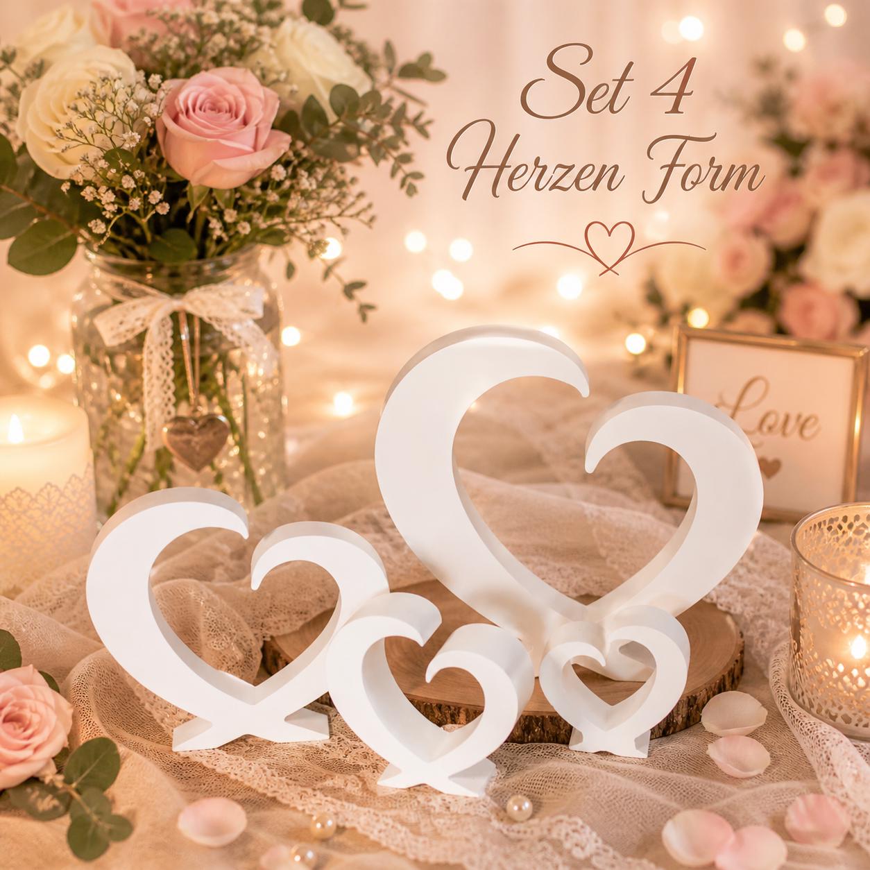 Silikonform Herz Set – 4 Größen | Gießform für Kerzen, Resin & Deko | Hochzeit DIY, Valentinstag, romantische Dekoration