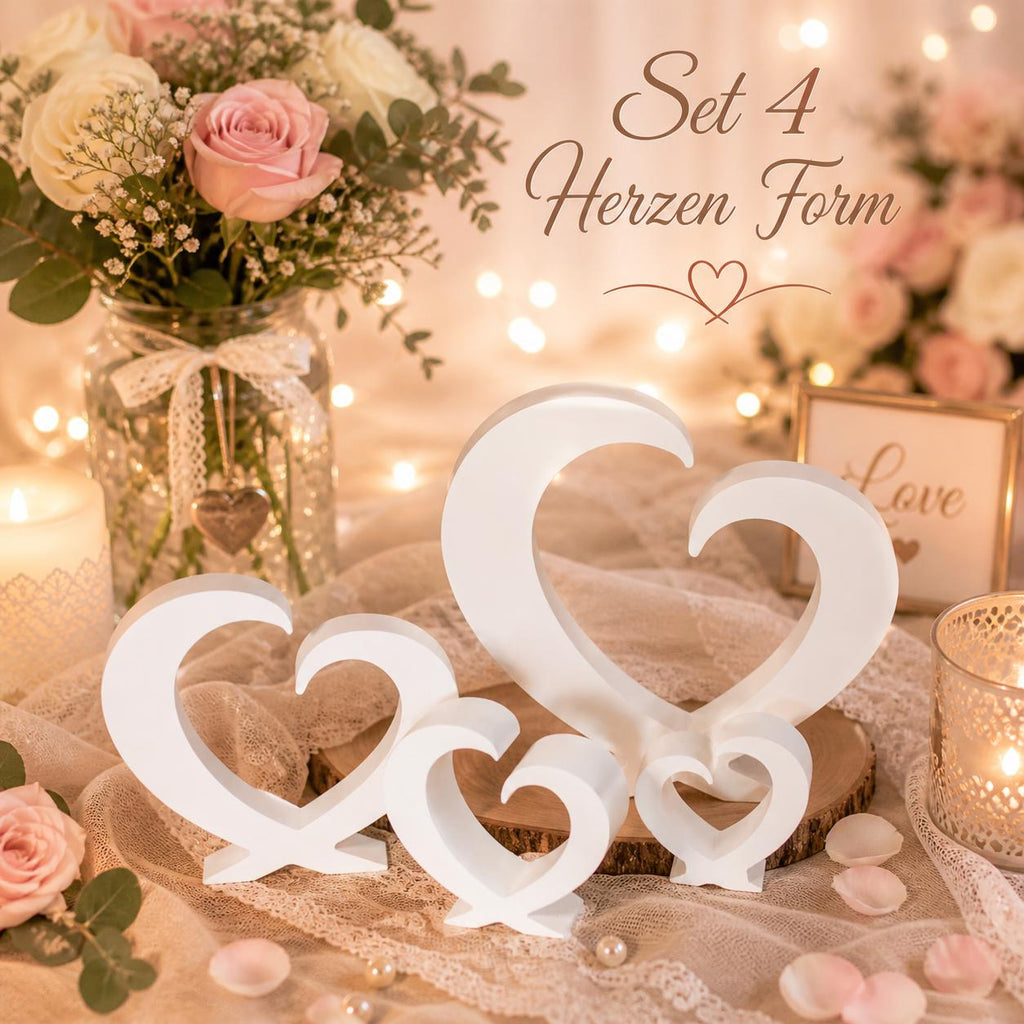 Silikonform Herz Set – 4 Größen | Gießform für Kerzen, Resin & Deko | Hochzeit DIY, Valentinstag, romantische Dekoration