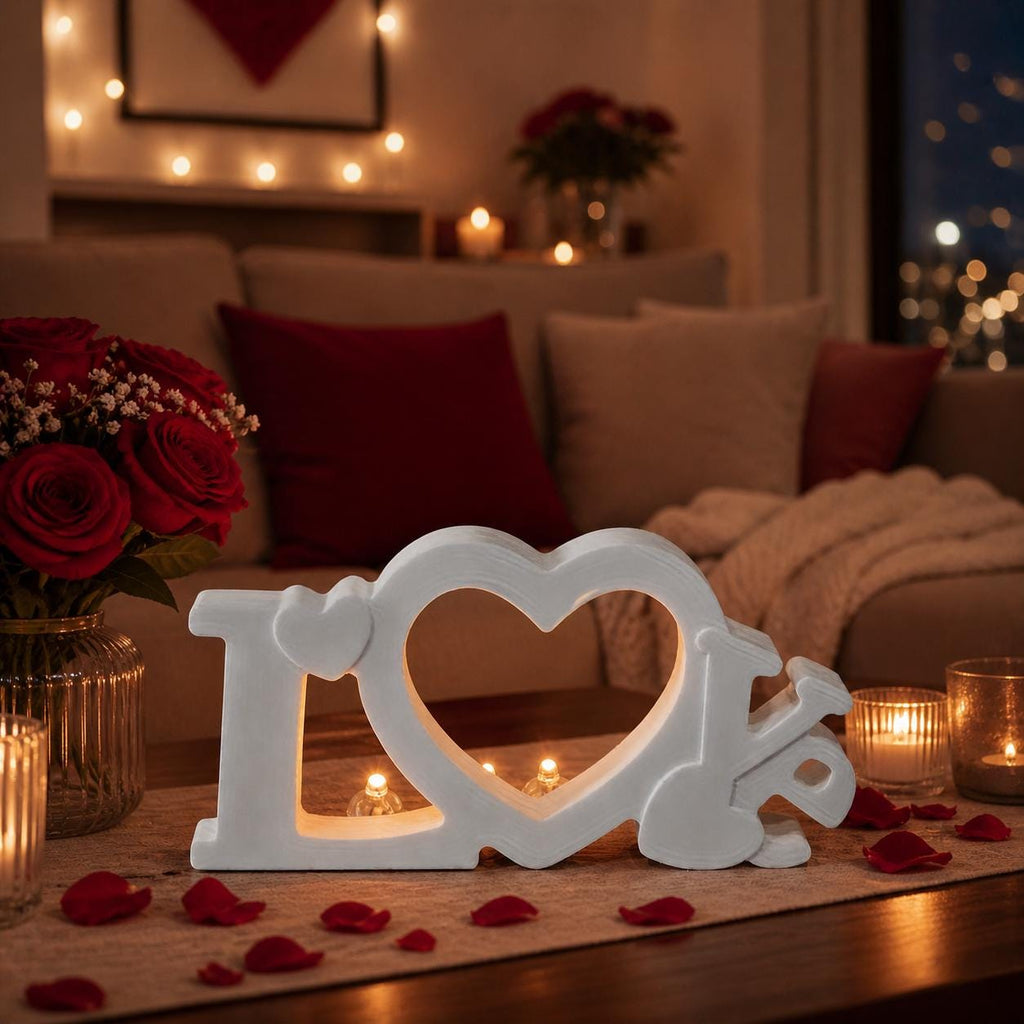 Silikonform LOVE mit Herz, Gießform Resin Kerzenform, Beton Gips Form, Valentinstag Deko DIY, Epoxidharz Form, Hochzeitsdeko Geschenk