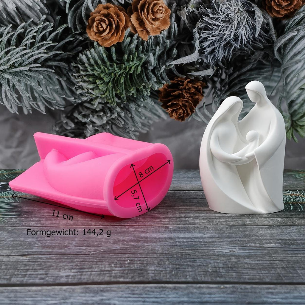 Silikonform Krippe modern | Gießform Heilige Familie | Raysin Form Weihnachten | Keraflott Gießform | DIY Deko Form | Betonform
