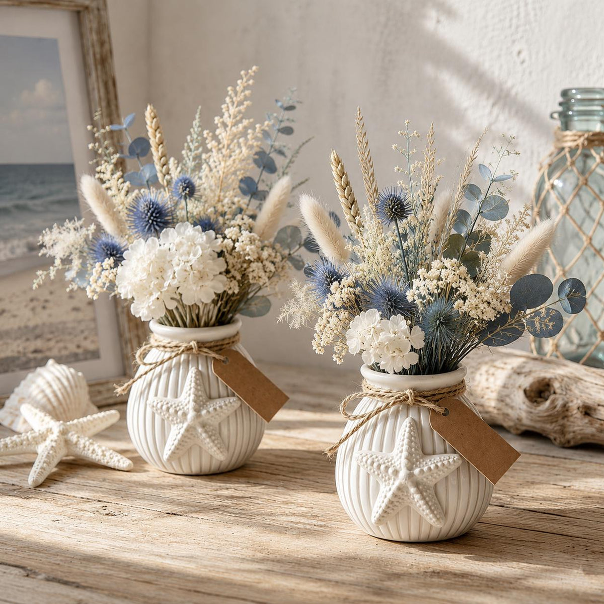 Maritime Silikonform Vase mit Seestern | Raysin-, Gips- & Betonform