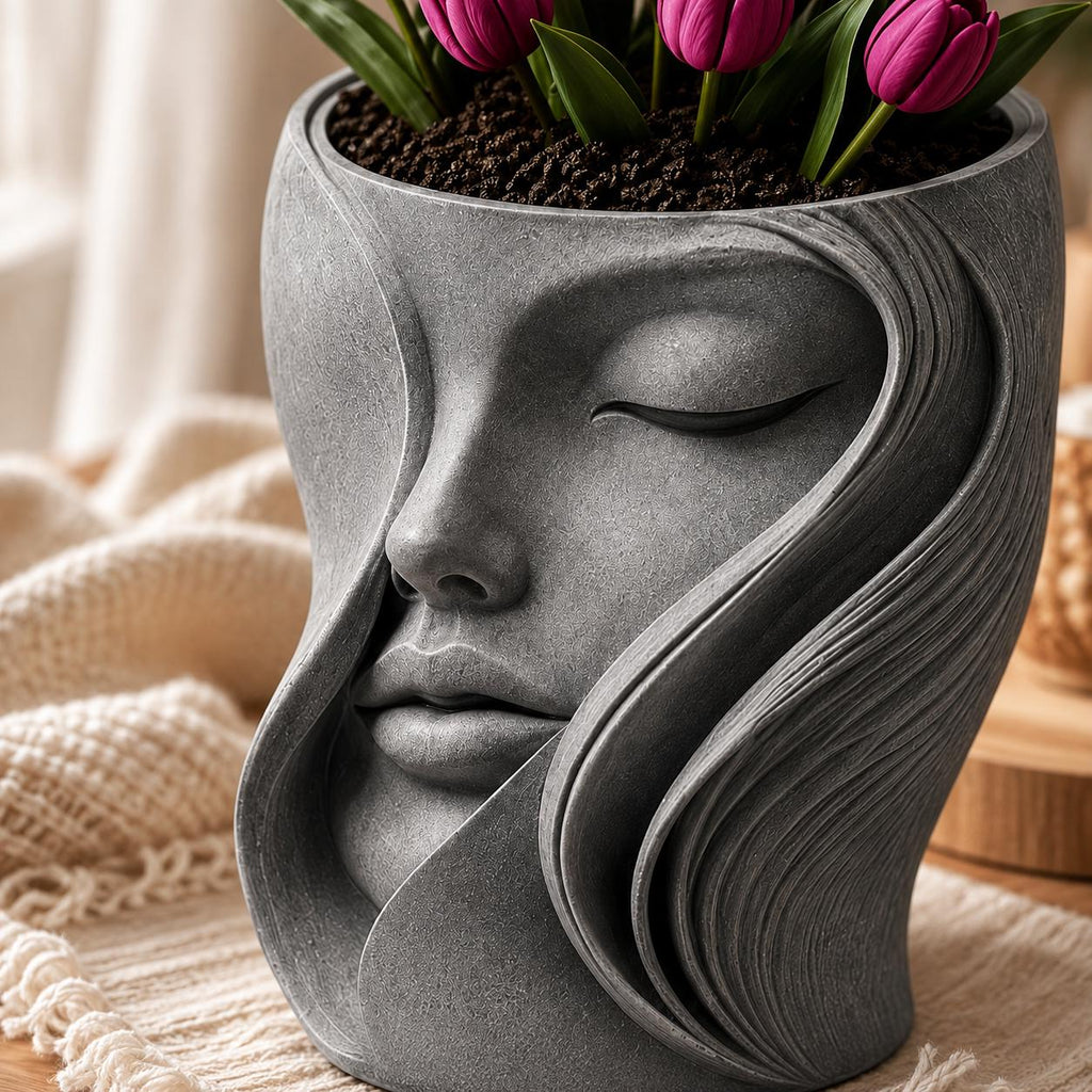 Silikonform Gesichtsvase – Gießform Frauenkopf für Raysin, Keraflott, Gips und Kreativ-Beton