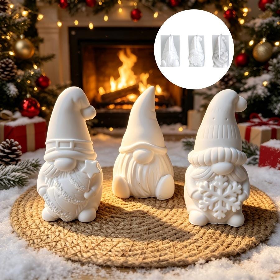 Silikonformen Wichtel  Weihnachtswichtel Gießformen 3er-Set  für Raysin, Keraflott, Gips und Beton  Weihnachtsdeko DIY