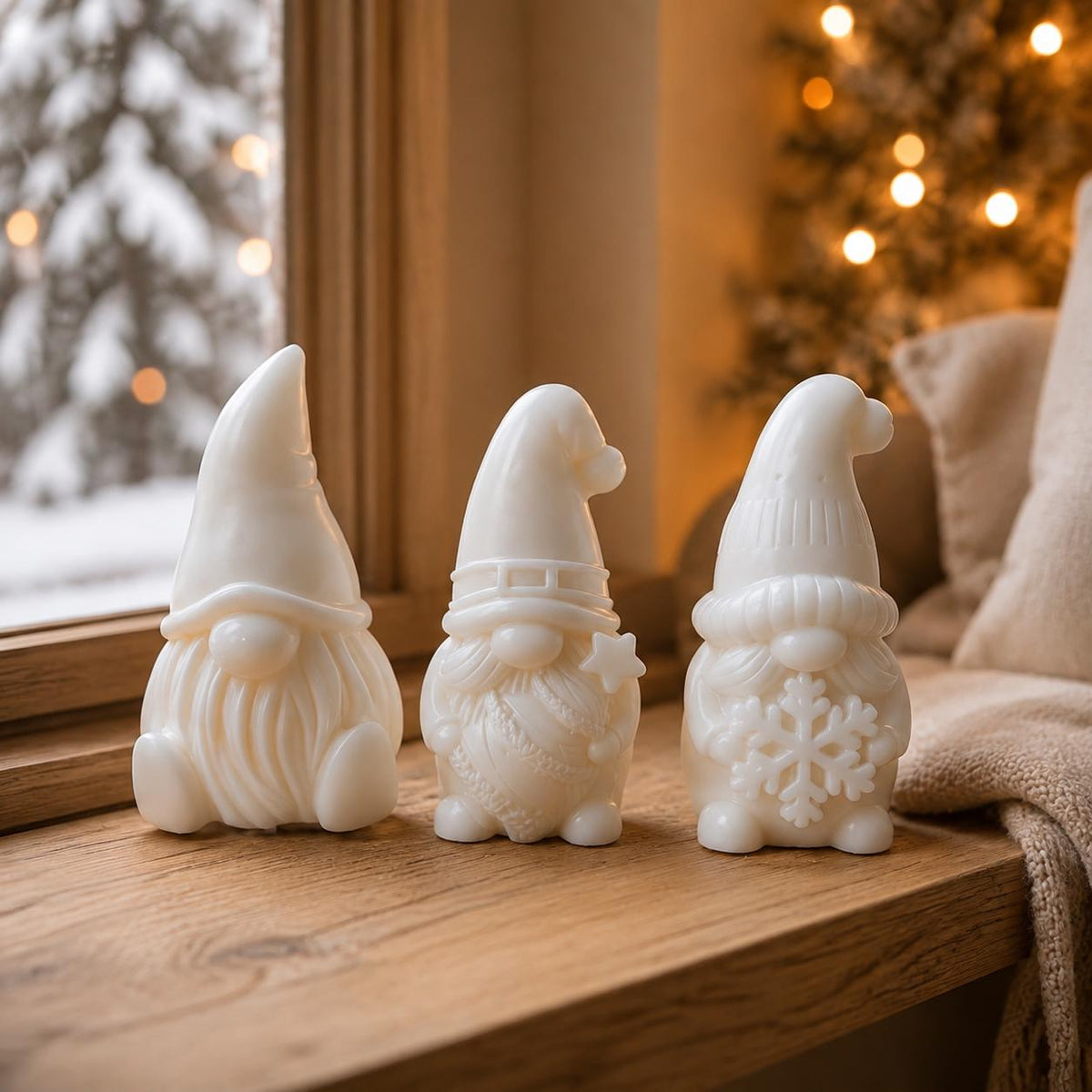 Silikonformen Wichtel  Weihnachtswichtel Gießformen 3er-Set  für Raysin, Keraflott, Gips und Beton  Weihnachtsdeko DIY