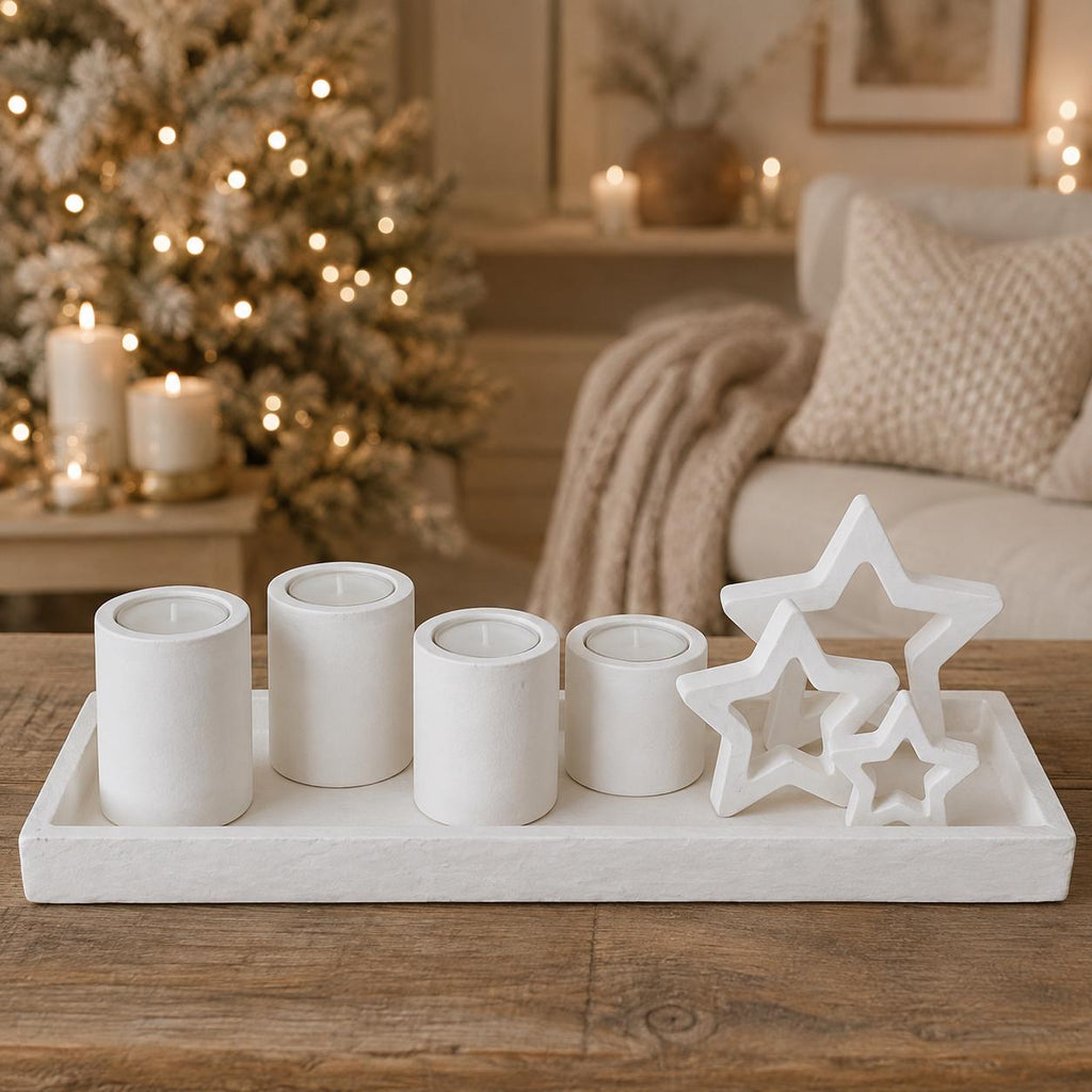 Silikonformen Advent 8er-Set  Kerzenhalter, Sterne und Tablett  Weihnachts-Gießformen für Raysin, Keraflott und Gips